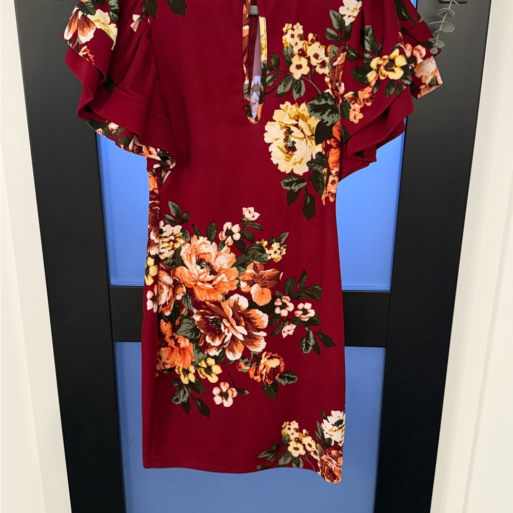 Floral Ruffle Sleeve Dress